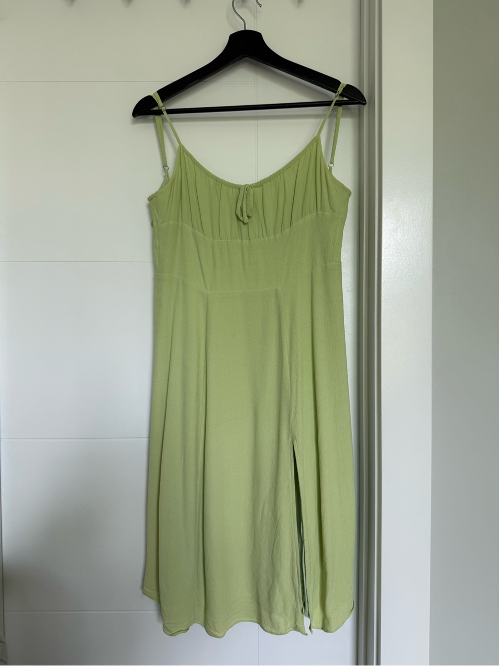 Aritzia Sundeh Light Green Midi Dress with Slit